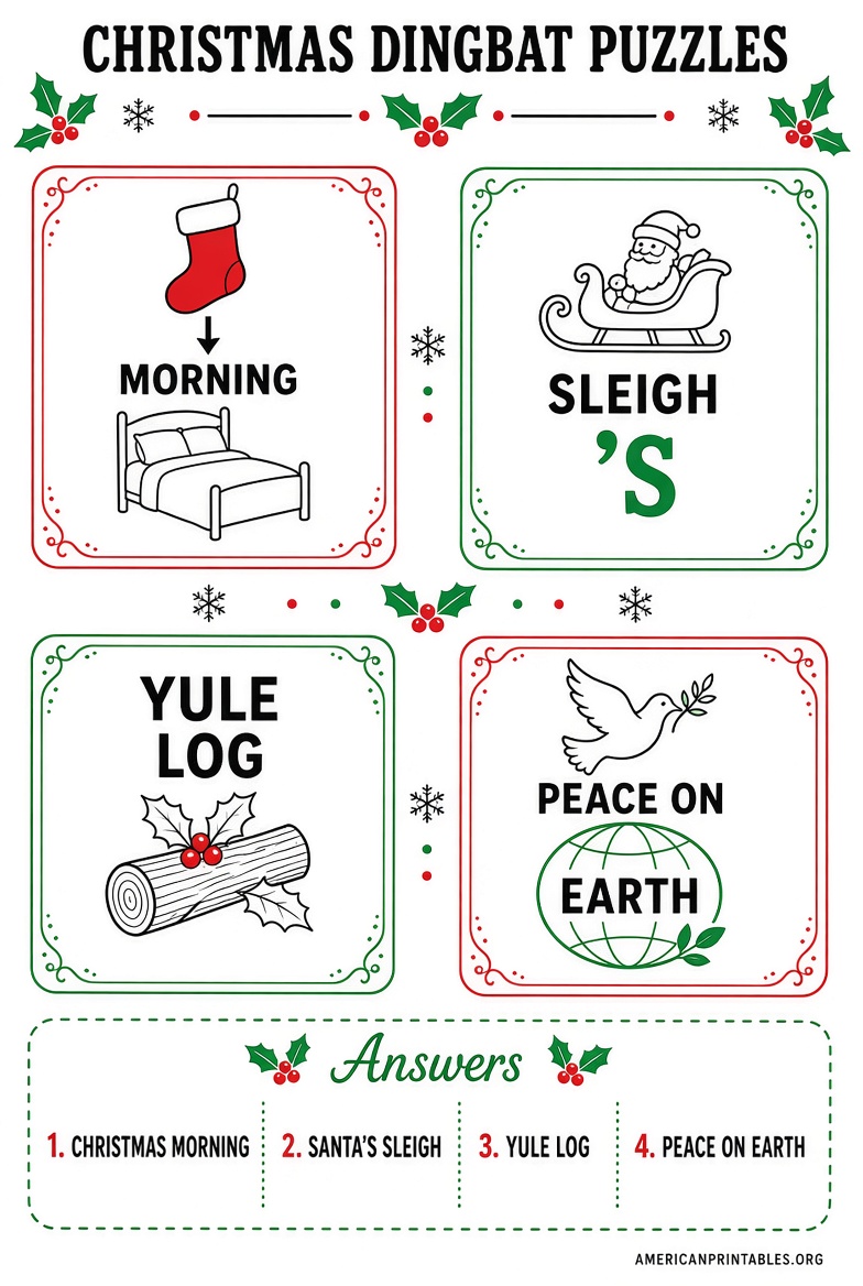 Free Printable Christmas Dingbats With Answers (2)