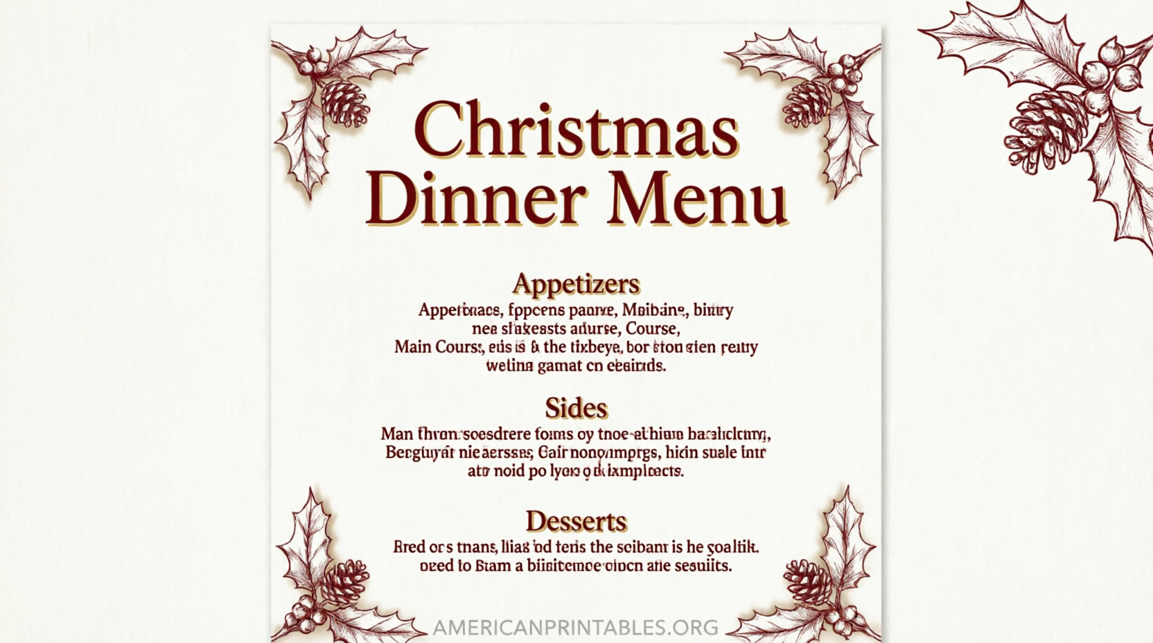Free Printable Christmas Dinner Menu Templates (1)