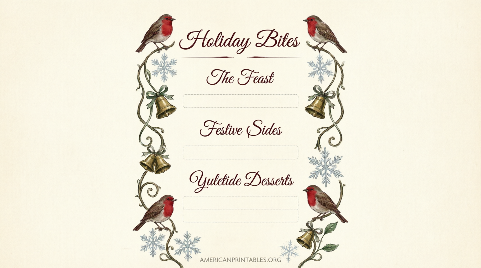 Free Printable Christmas Dinner Menu Templates (2)