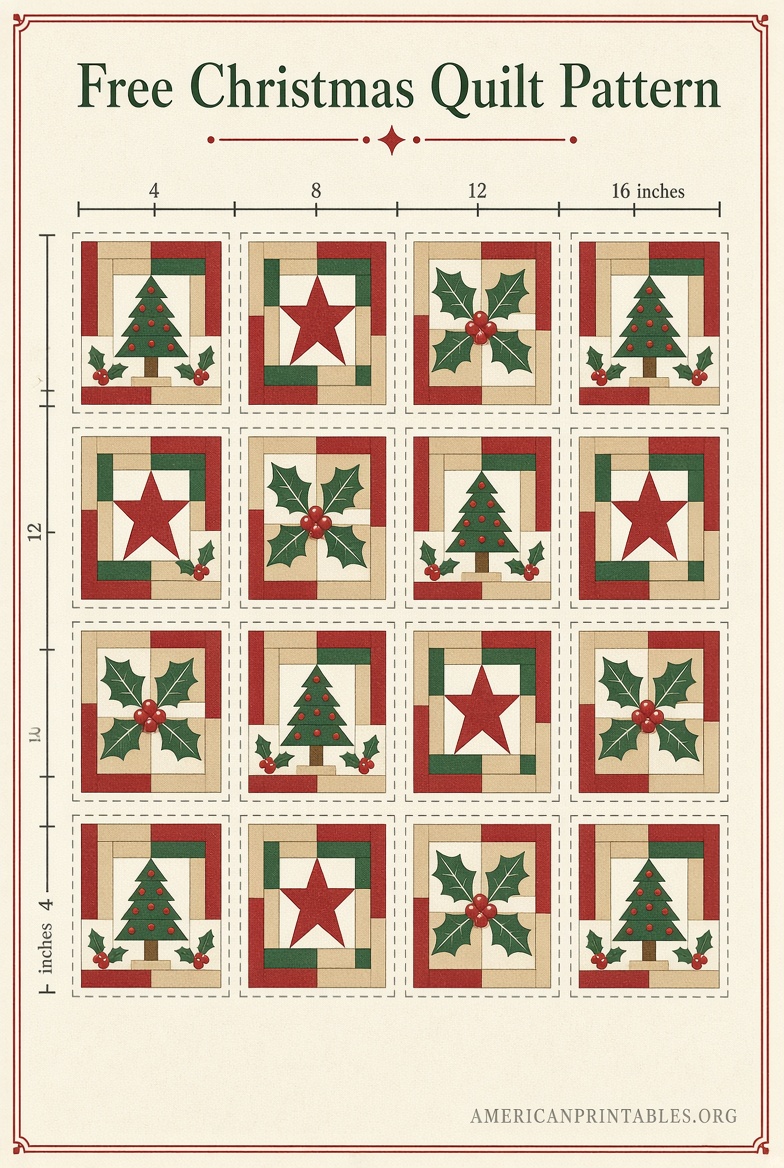 Free Printable Christmas Quilt Patterns (1)