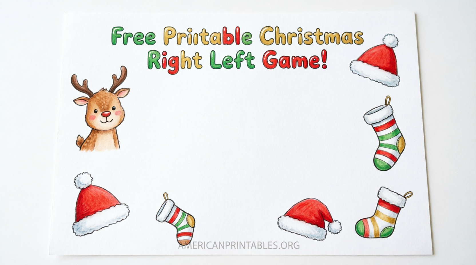 Free Printable Christmas Right Left Game (2)