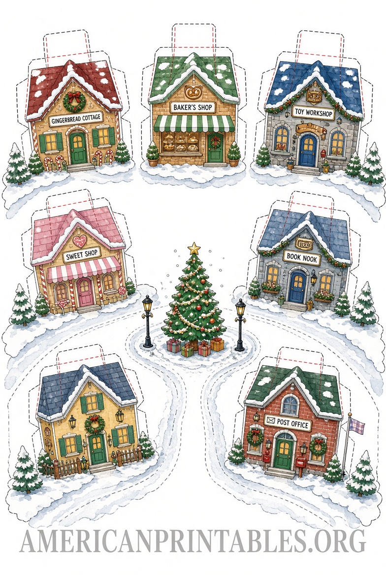 Free Printable Christmas Village Templates (1)