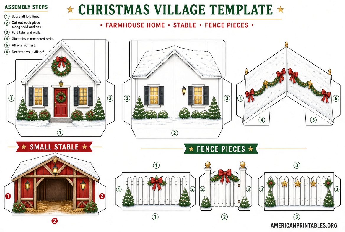 Free Printable Christmas Village Templates (2)