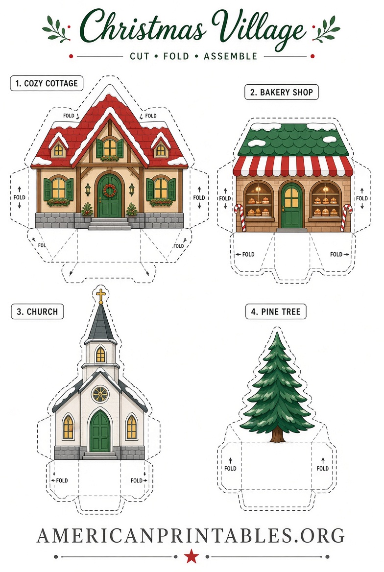 Free Printable Christmas Village Templates (3)