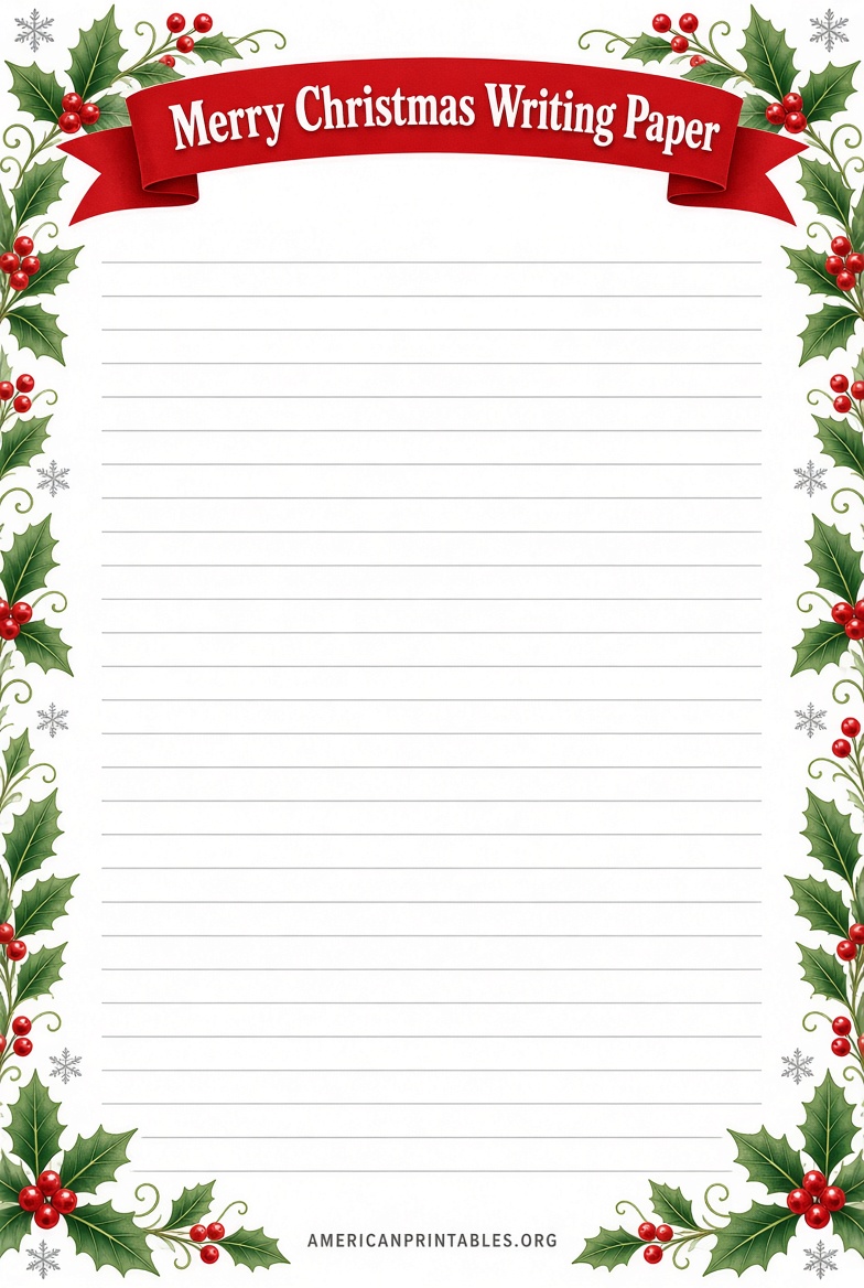 Free Printable Christmas Writing Paper (3)