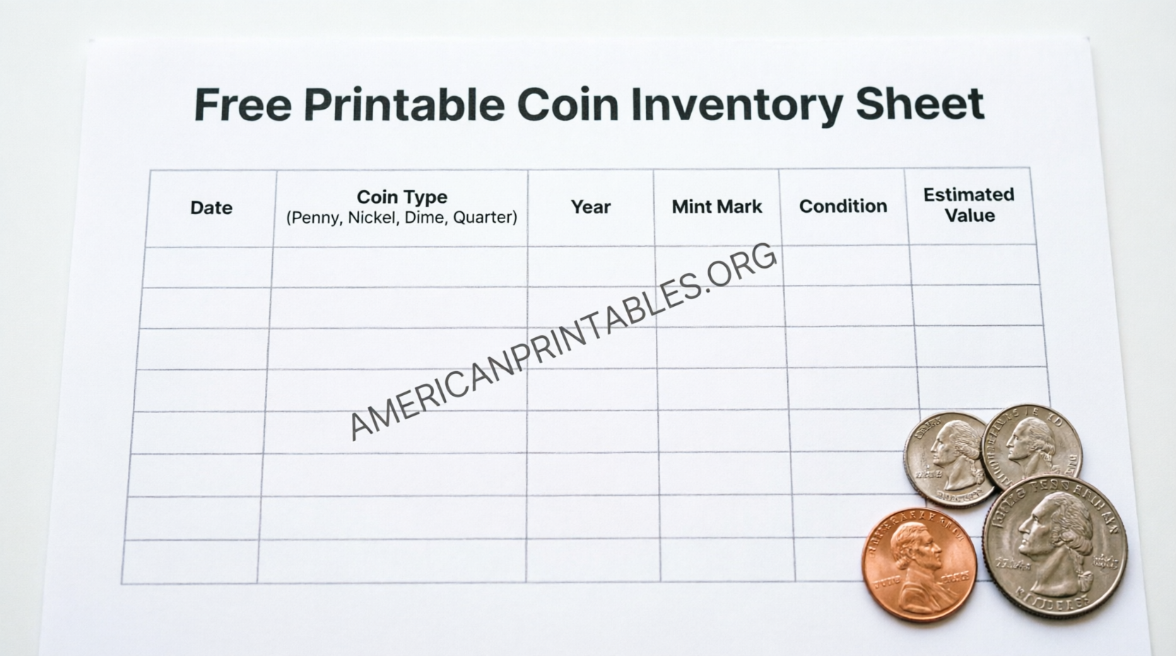 Free Printable Coin Inventory Sheets Guide (1)