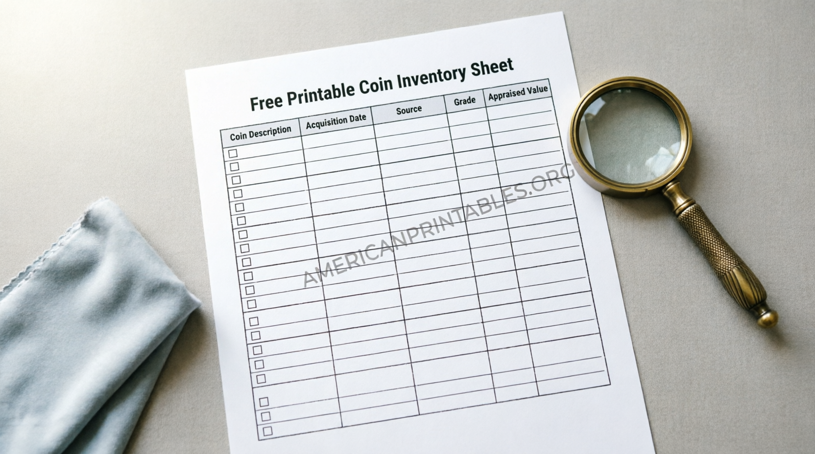 Free Printable Coin Inventory Sheets Guide (2)