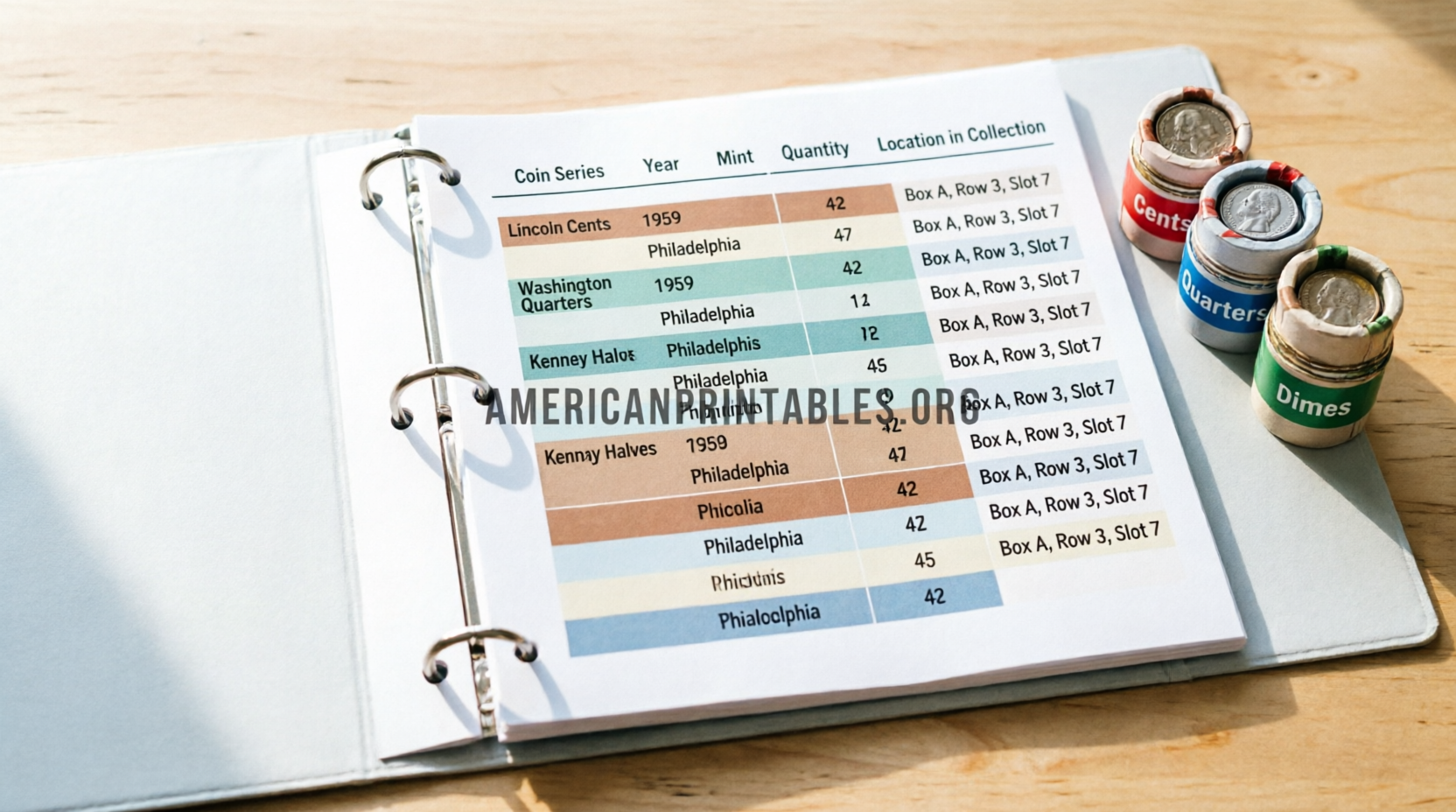 Free Printable Coin Inventory Sheets Guide (3)