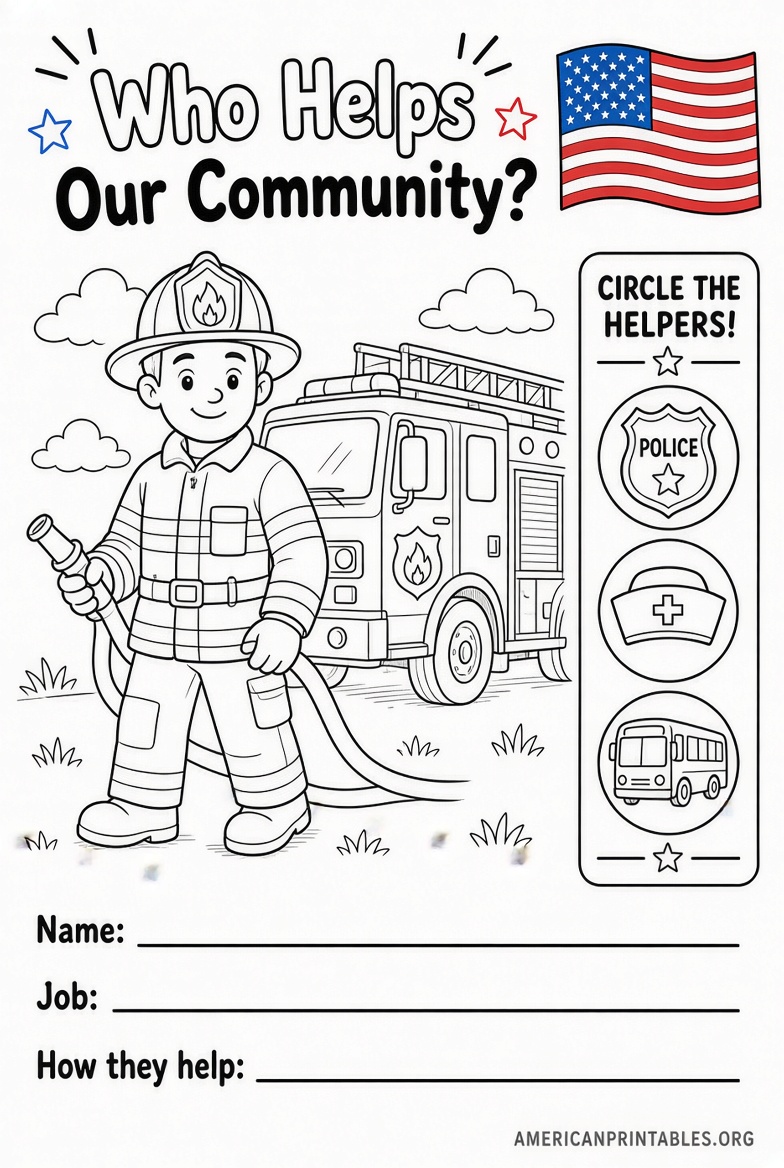 Free Printable Community Workers Worksheets (2)