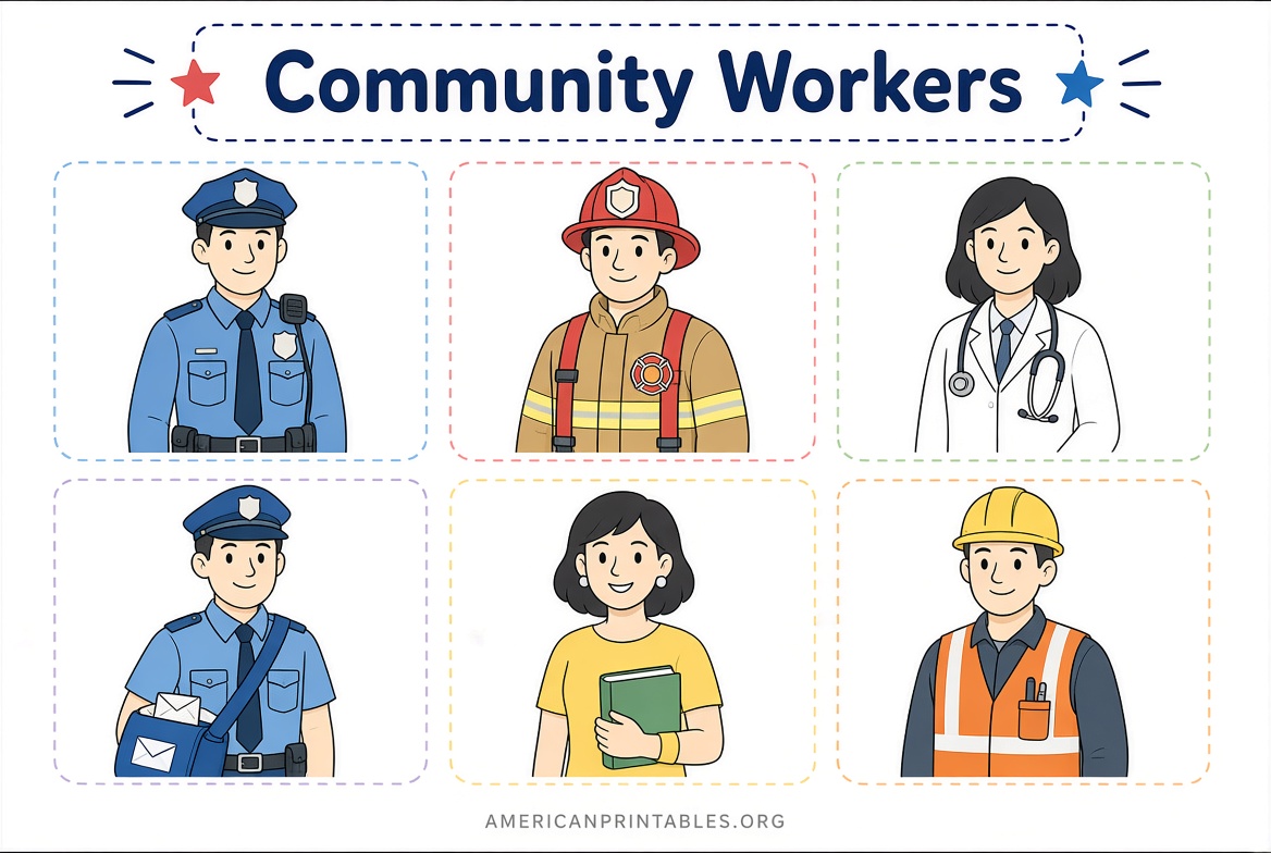 Free Printable Community Workers Worksheets (3)