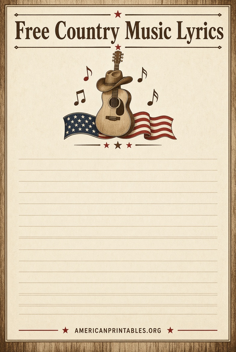 Free Printable Country Music Lyrics (1)