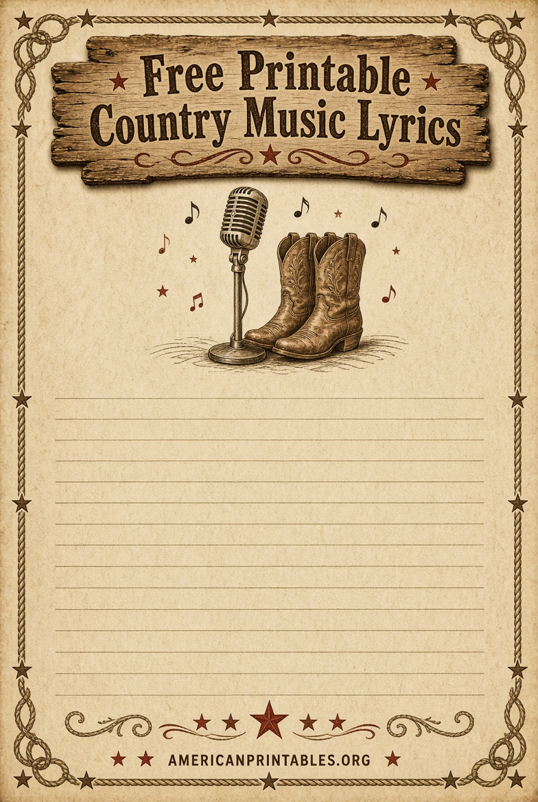 Free Printable Country Music Lyrics (2)