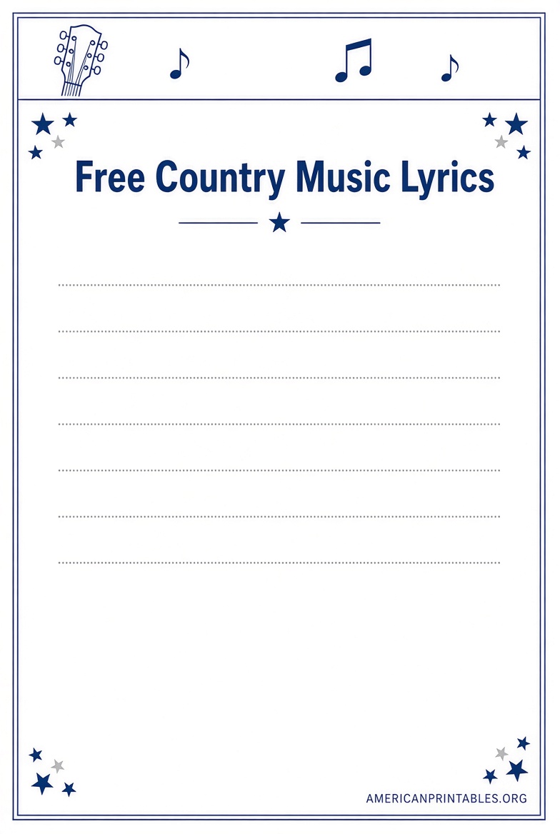 Free Printable Country Music Lyrics (3)