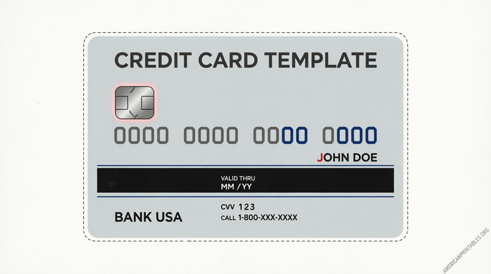 Free Printable Credit Card Templates (USA Guide) (1)