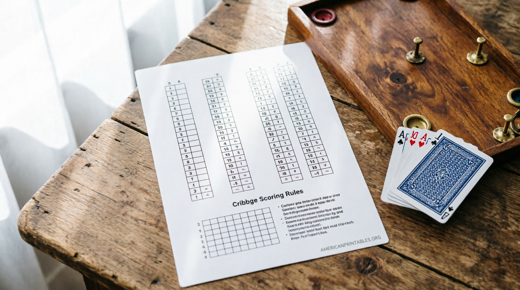 Free Printable Cribbage Score Sheet PDF (2)
