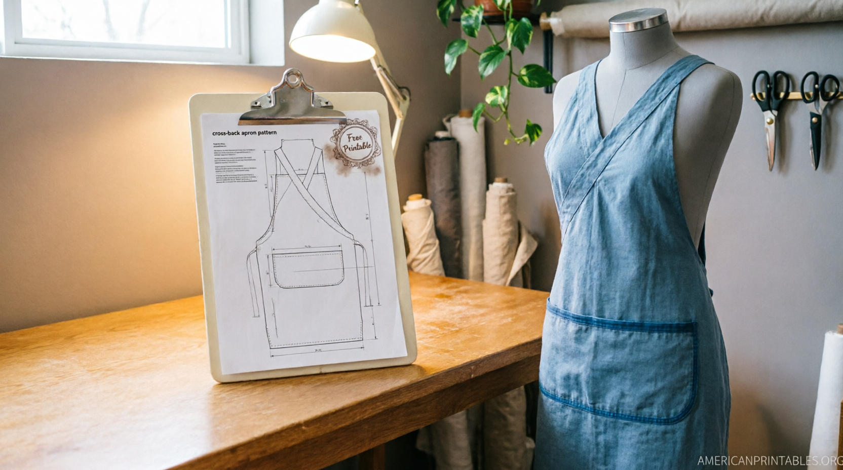 Free Printable Cross Back Apron Pattern PDF (2)
