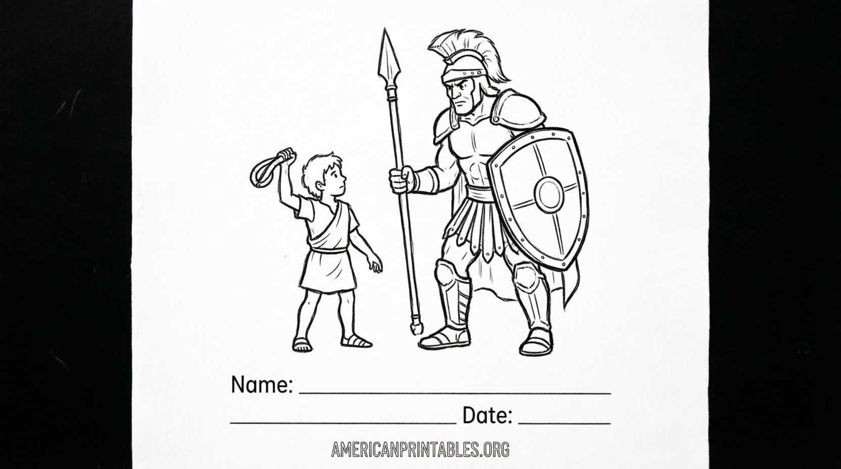 Free Printable David and Goliath Worksheets (1)