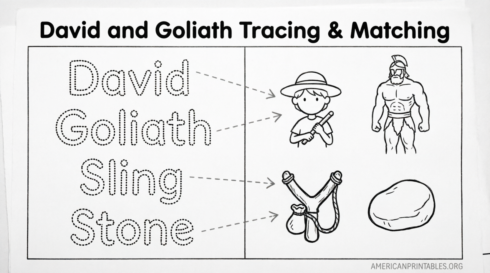 Free Printable David and Goliath Worksheets (2)