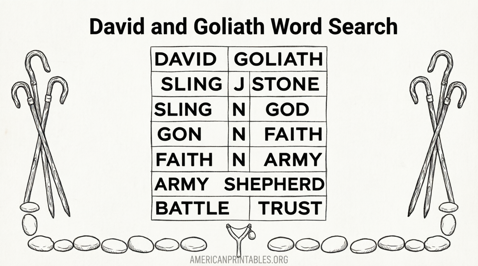 Free Printable David and Goliath Worksheets (4)