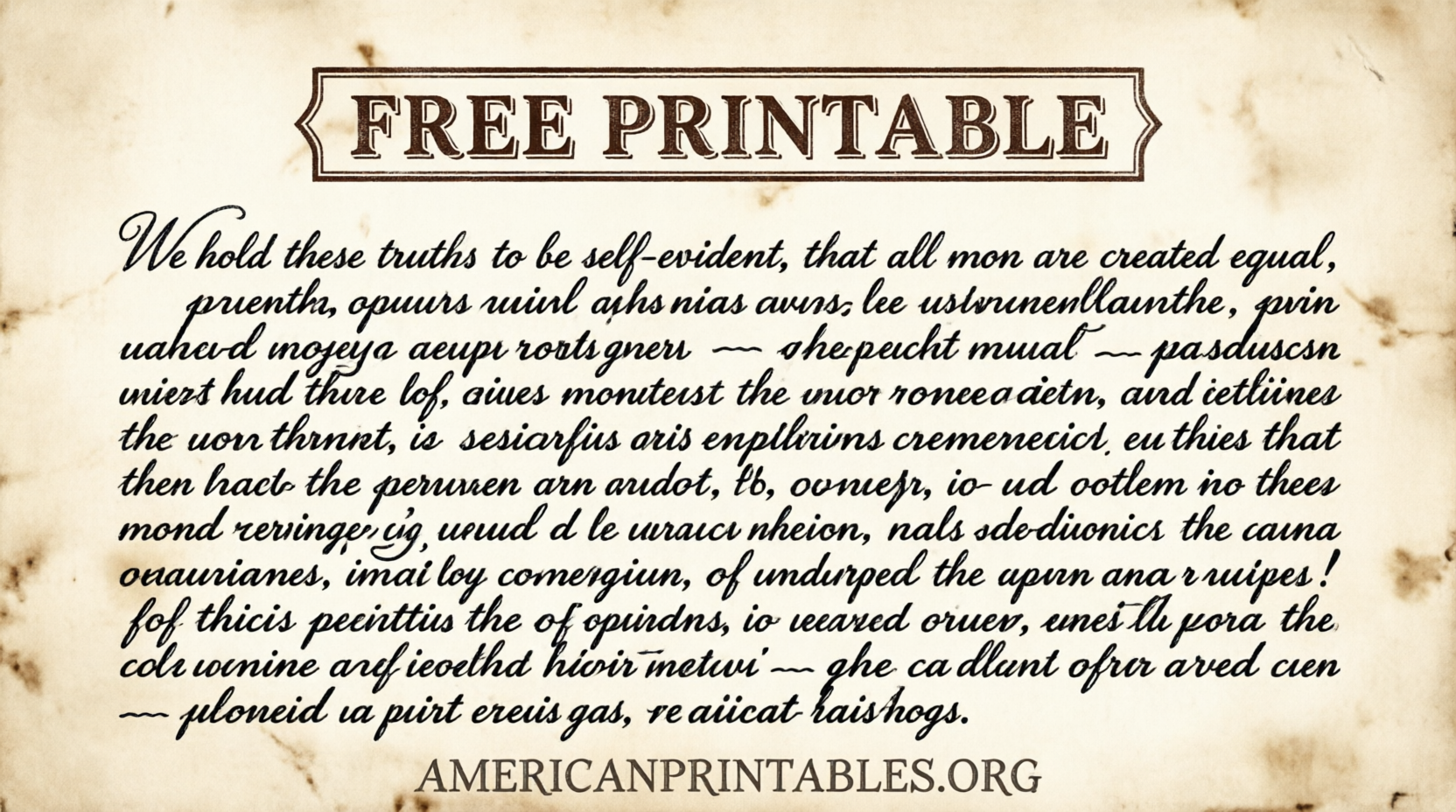 Free Printable Declaration of Independence (4)