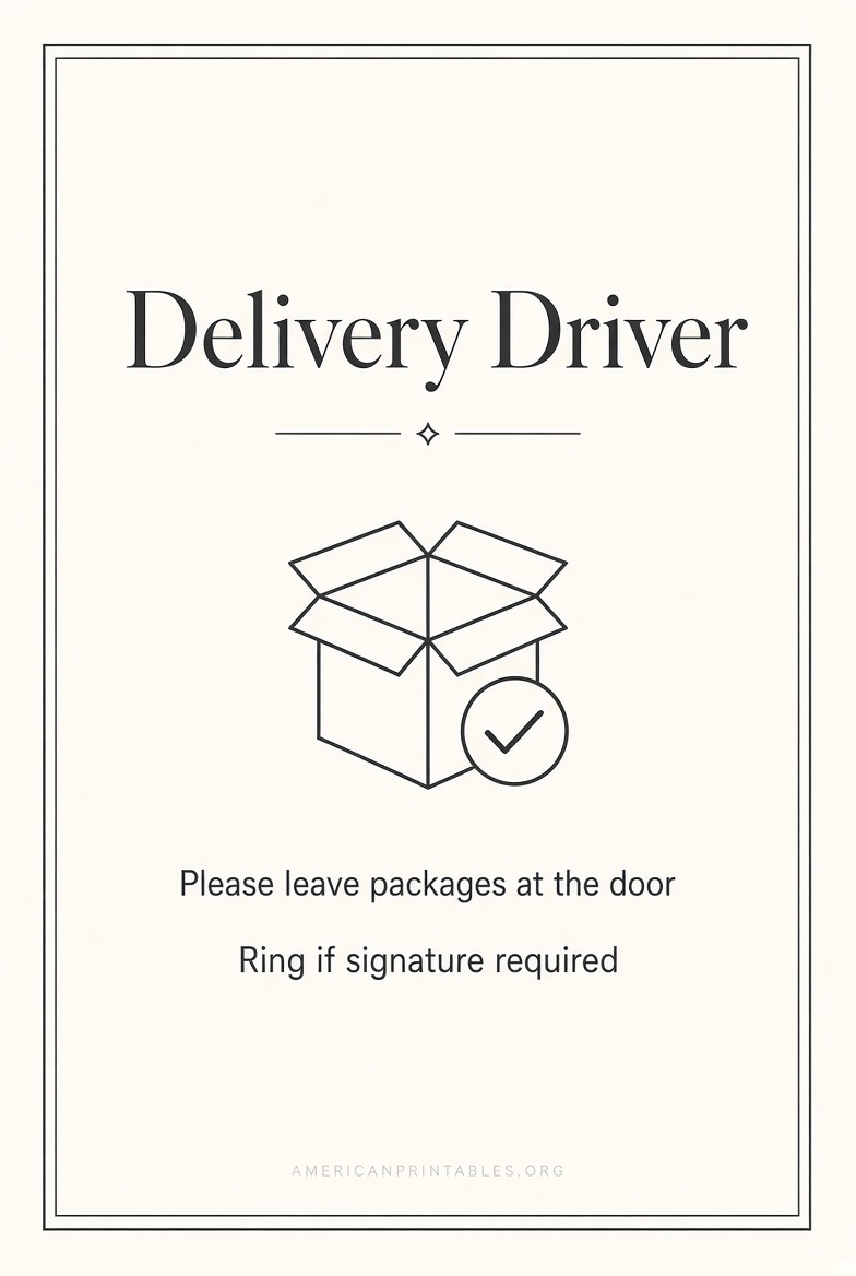 Free Printable Delivery Driver Sign Guide (2)