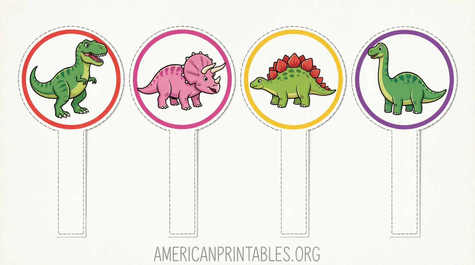 Free Printable Dinosaur Cake Toppers (1)
