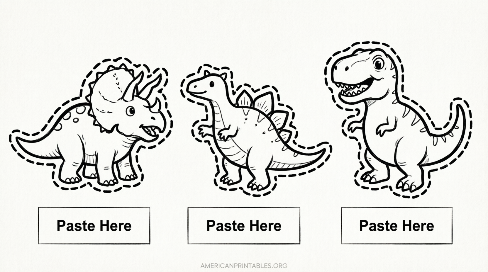 Free Printable Dinosaur Cut and Paste Activities (1)