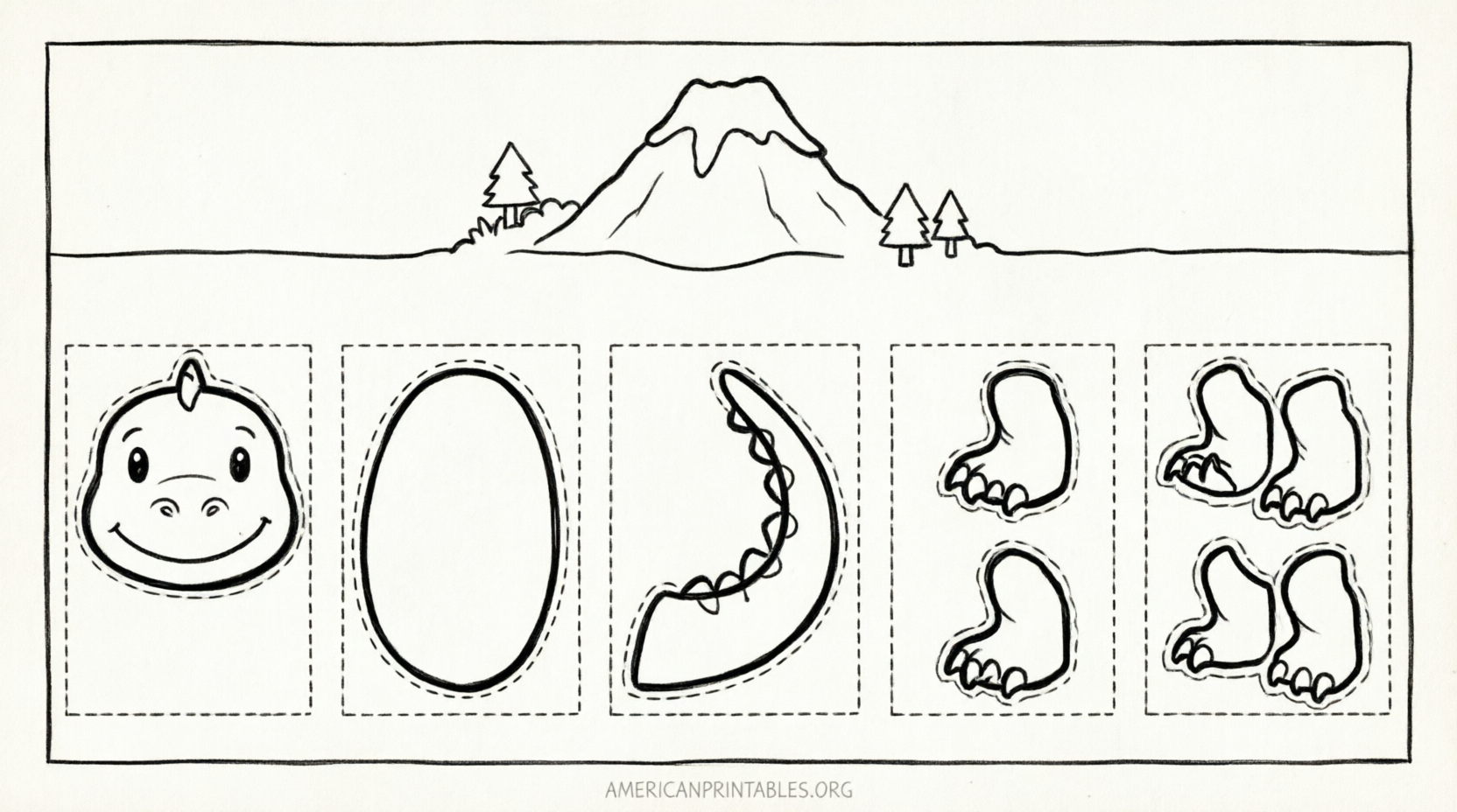 Free Printable Dinosaur Cut and Paste Activities (2)
