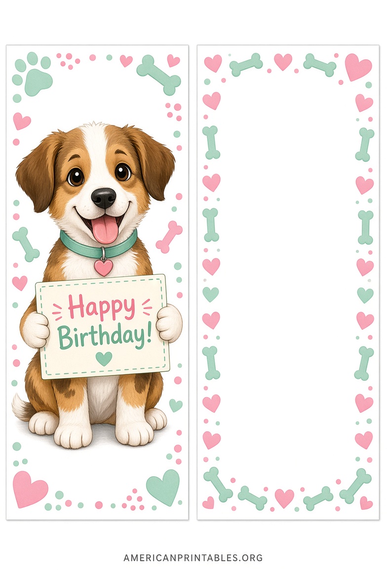 Free Printable Dog Birthday Cards Instant Downloads (2)
