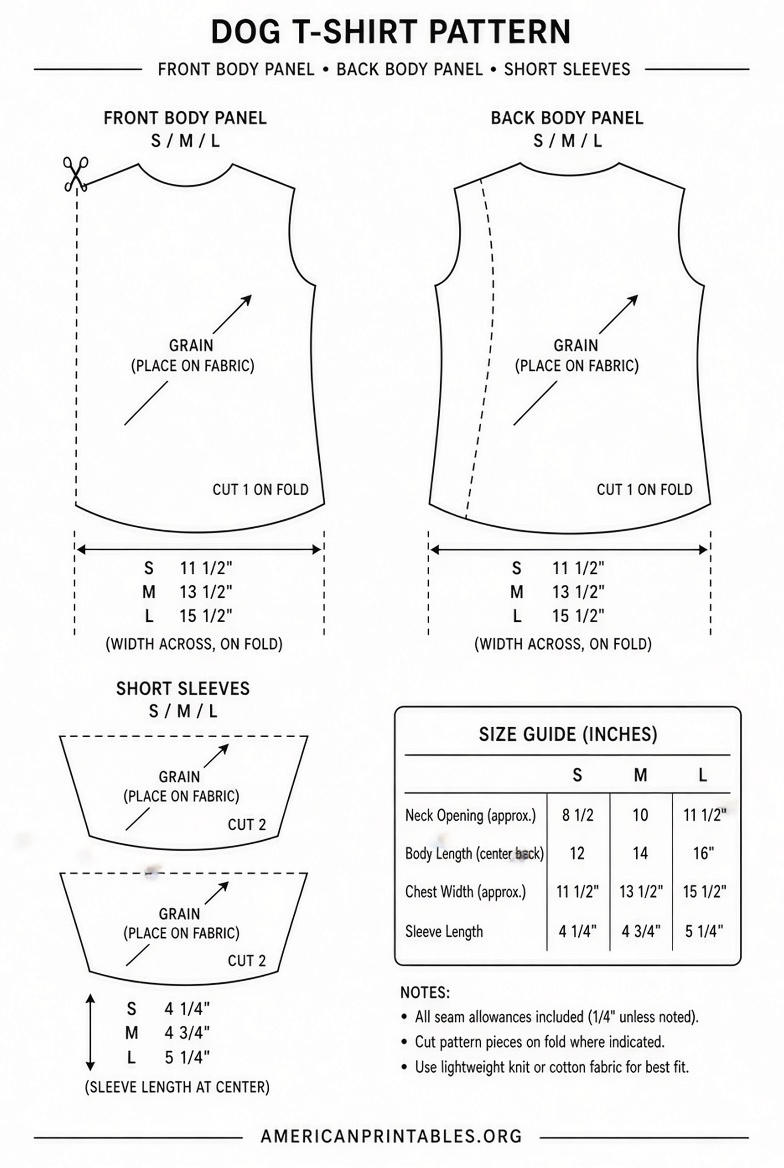 Free Printable Dog Shirt Patterns for DIY Sewing (1)