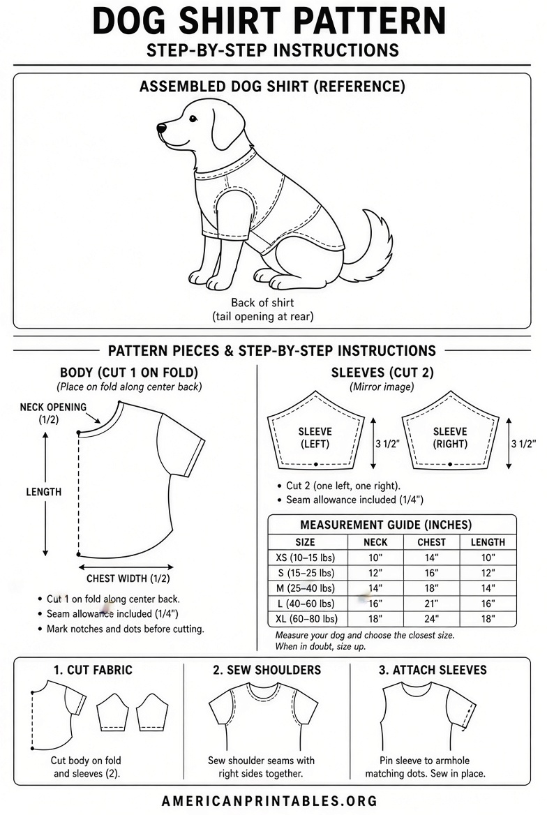 Free Printable Dog Shirt Patterns for DIY Sewing (3)
