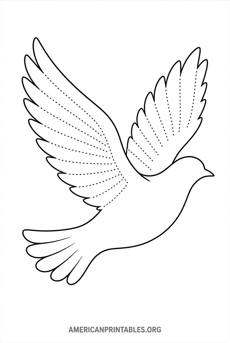 Free Printable Dove Craft Template Easy PDFs (1)