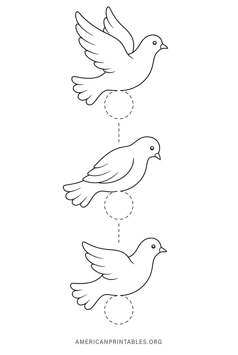 Free Printable Dove Craft Template Easy PDFs (2)