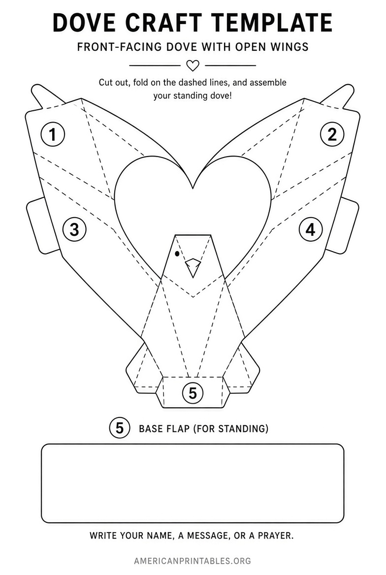 Free Printable Dove Craft Template Easy PDFs (3)