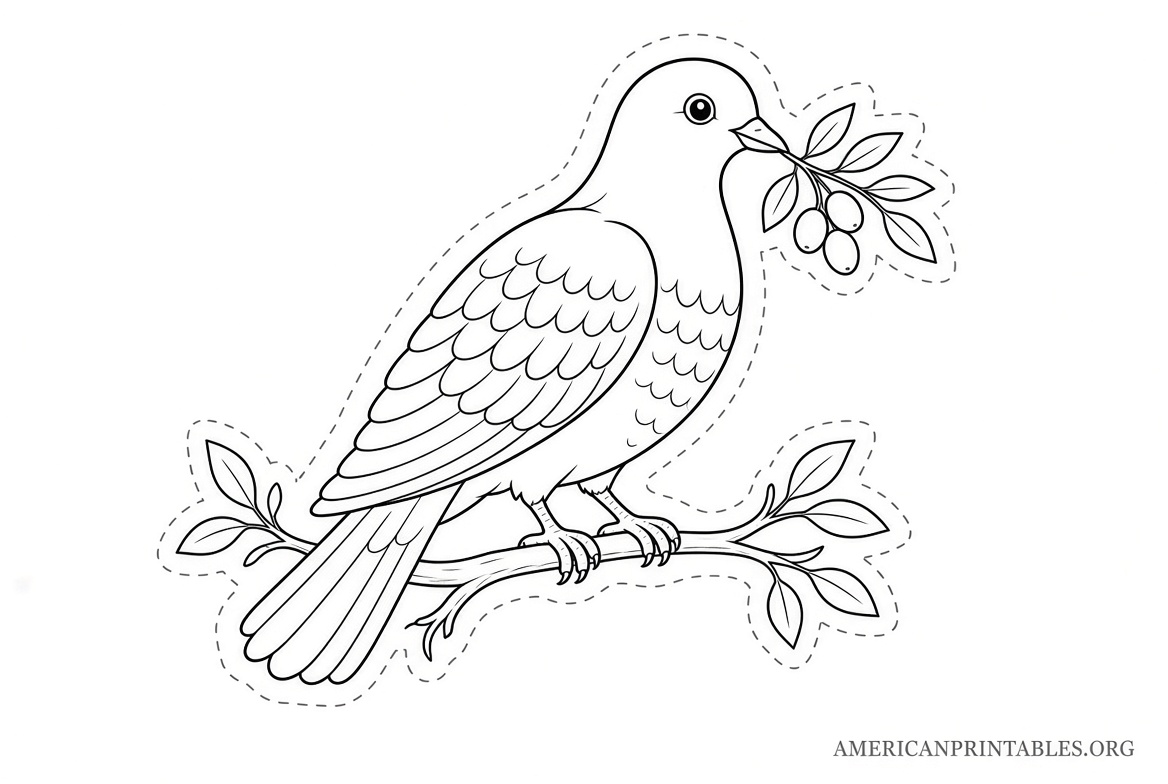 Free Printable Dove Craft Template Easy PDFs (4)