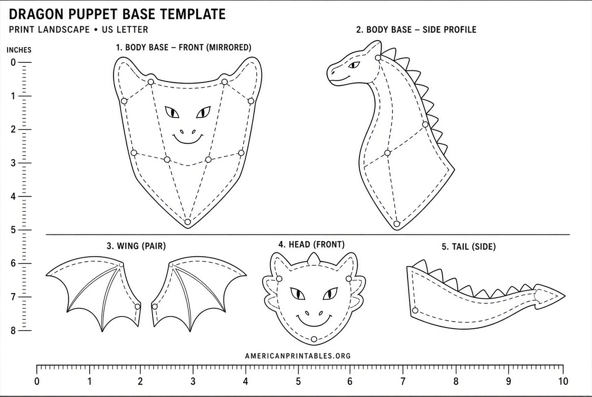 Free Printable Dragon Puppet Base Template (2)