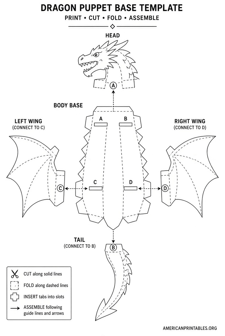 Free Printable Dragon Puppet Base Template (3)