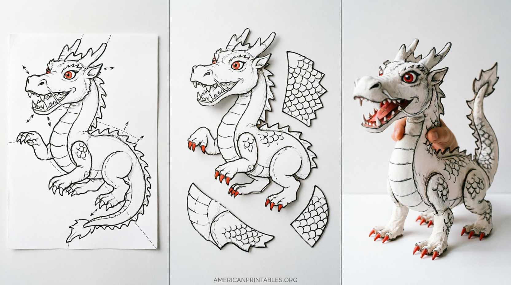 Free Printable Dragon Puppet Templates for Kids (3)