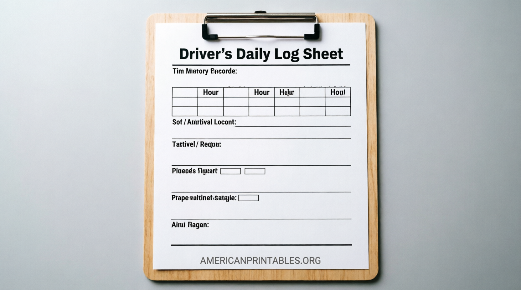 Free Printable Drivers Daily Log Sheet (USA) (3)