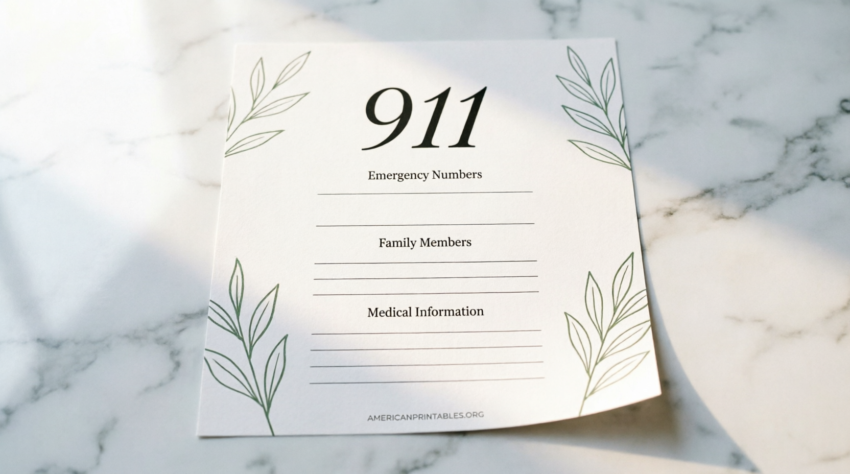 Free Printable Emergency Contact List (3)