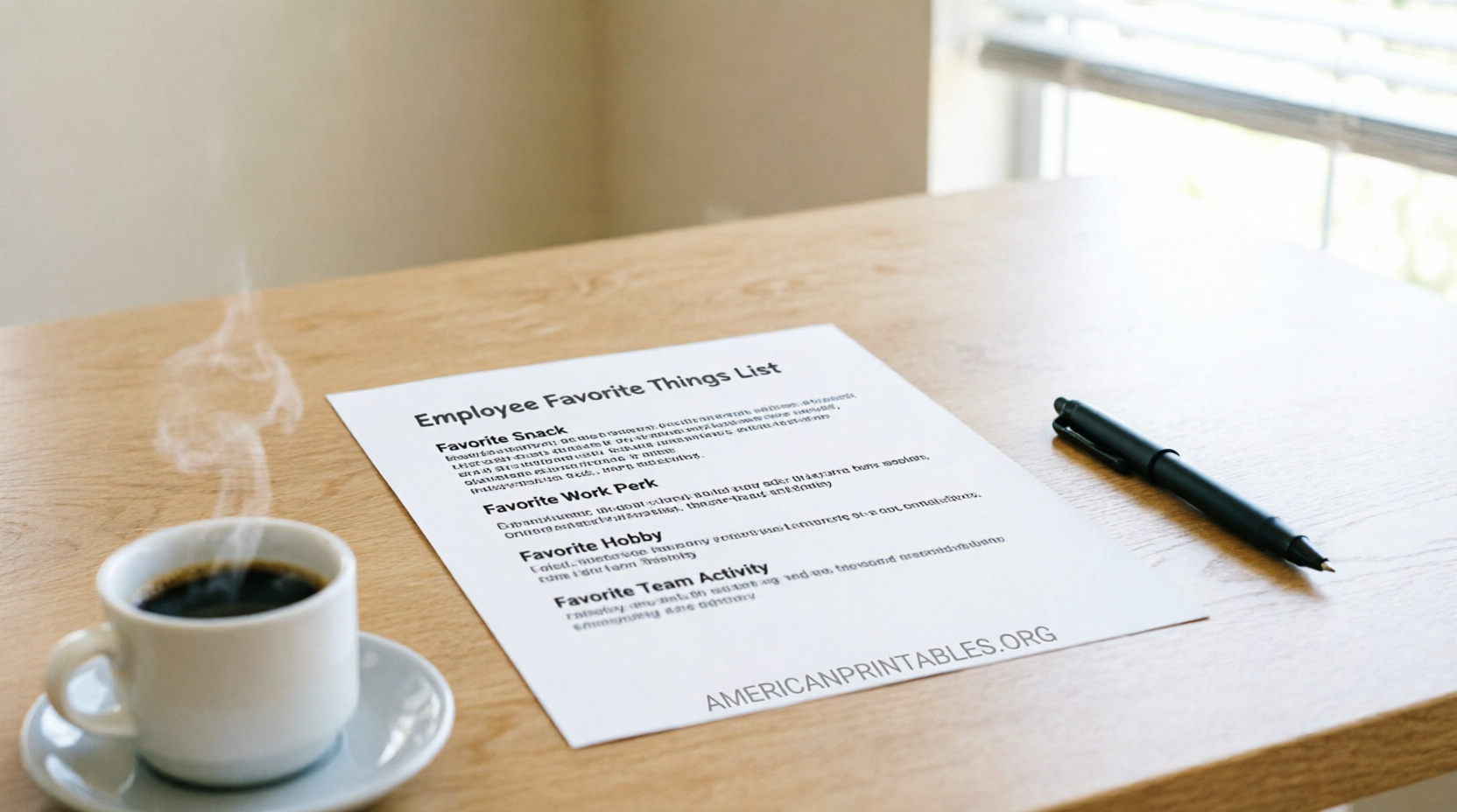 Free Printable Employee Favorite Things List (1)