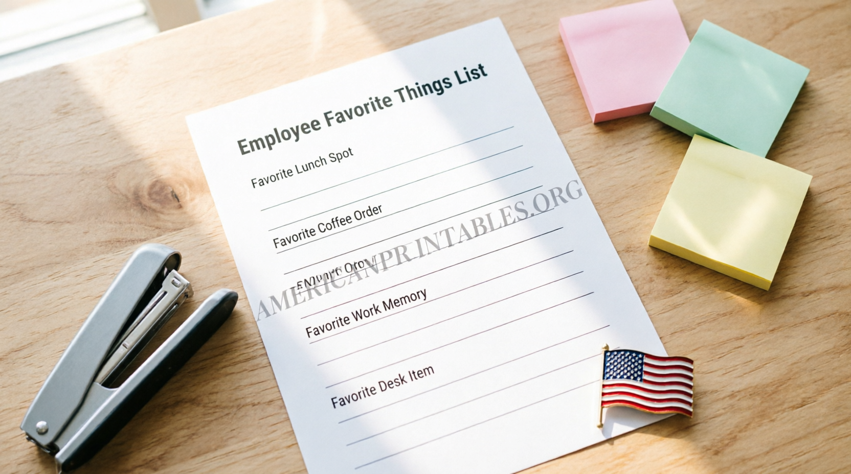Free Printable Employee Favorite Things List (4)