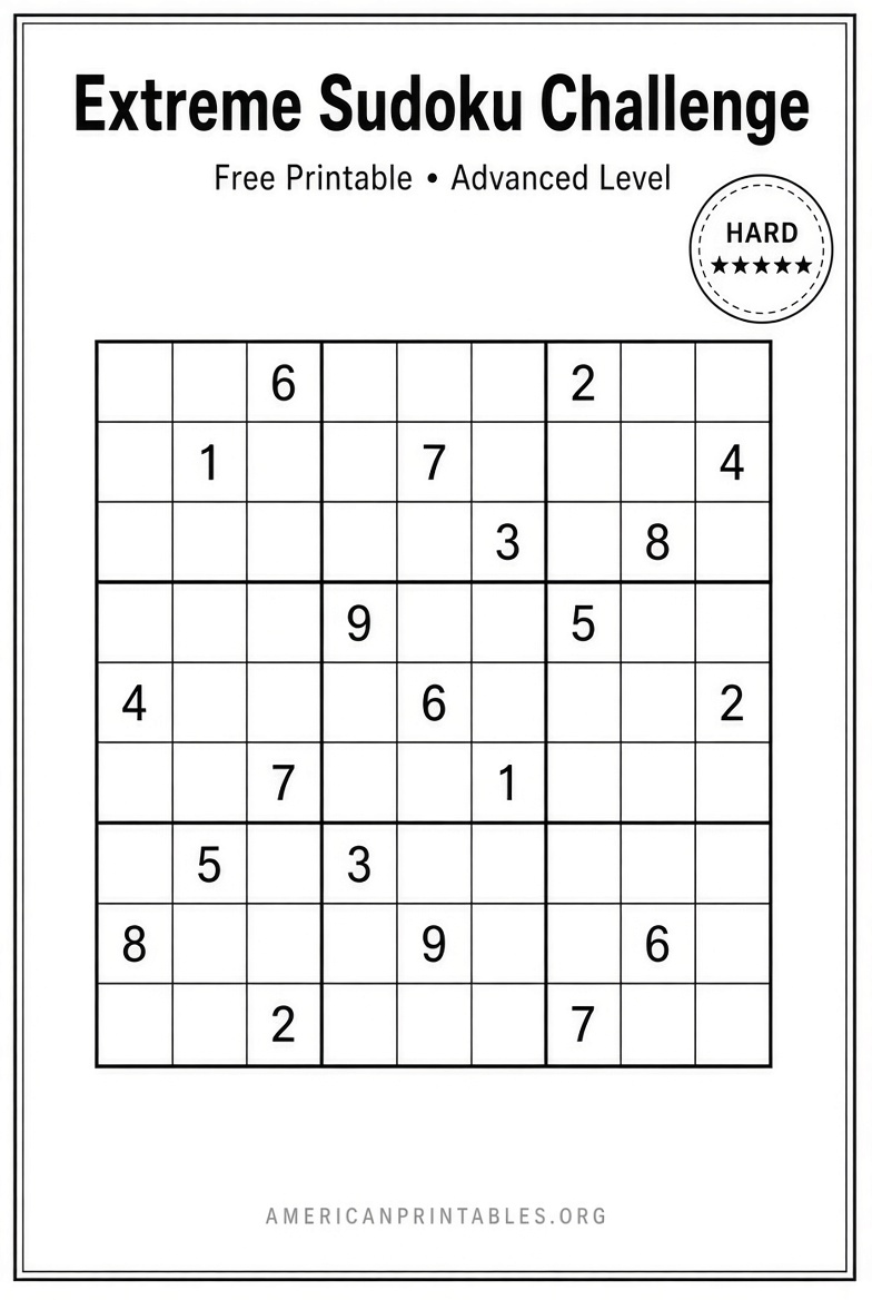 Free Printable Extreme Sudoku Puzzles (3)