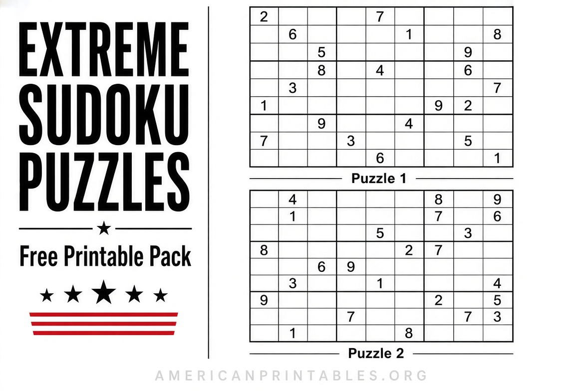 Free Printable Extreme Sudoku Puzzles (4)