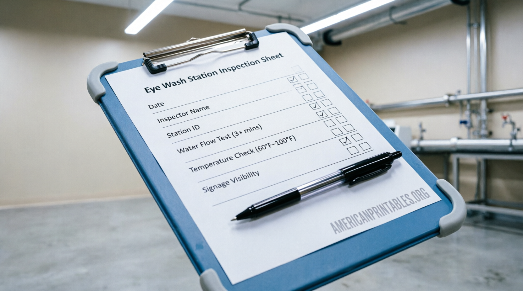 Free Printable Eye Wash Station Inspection Sheet (2)