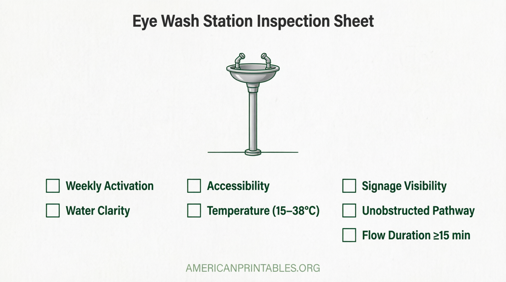 Free Printable Eye Wash Station Inspection Sheet (4)