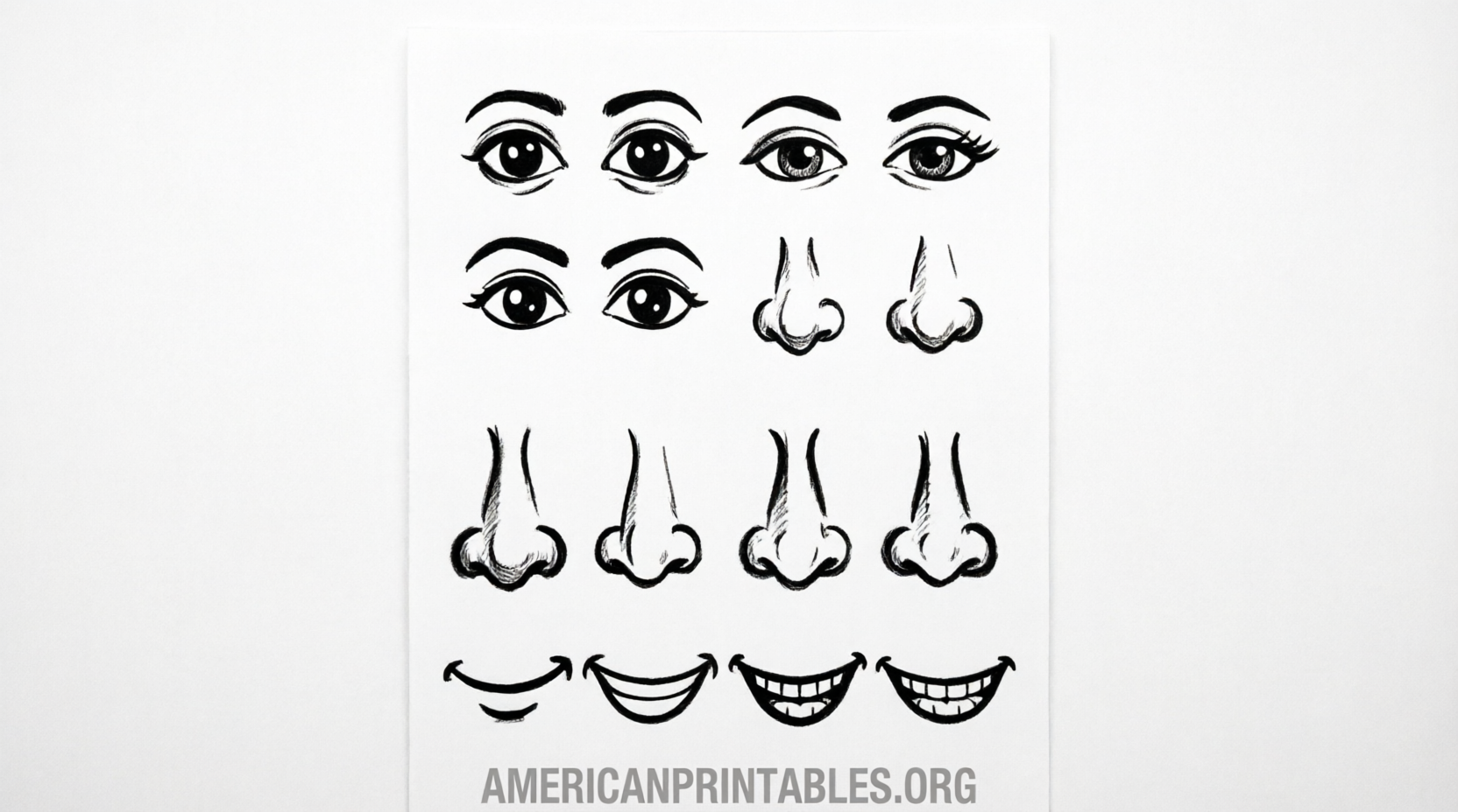 Free Printable Eyes Nose Mouth Templates (1)