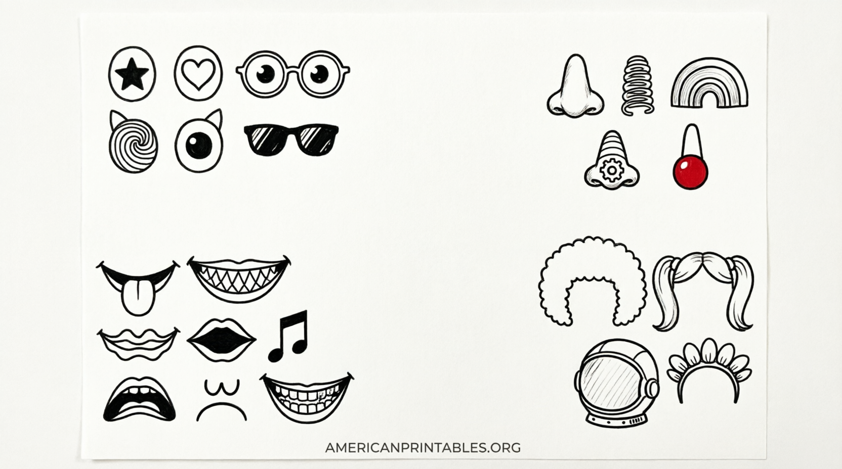 Free Printable Eyes Nose Mouth Templates