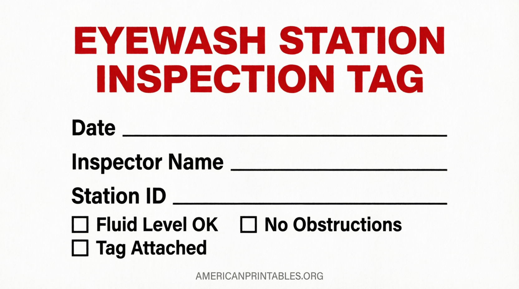 Free Printable Eyewash Station Inspection Tags (1)