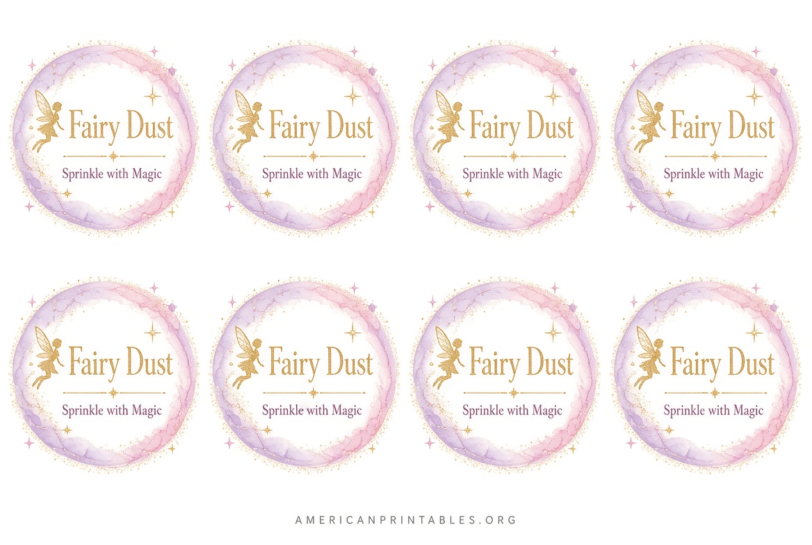 Free Printable Fairy Dust Labels – Instant Download (1)
